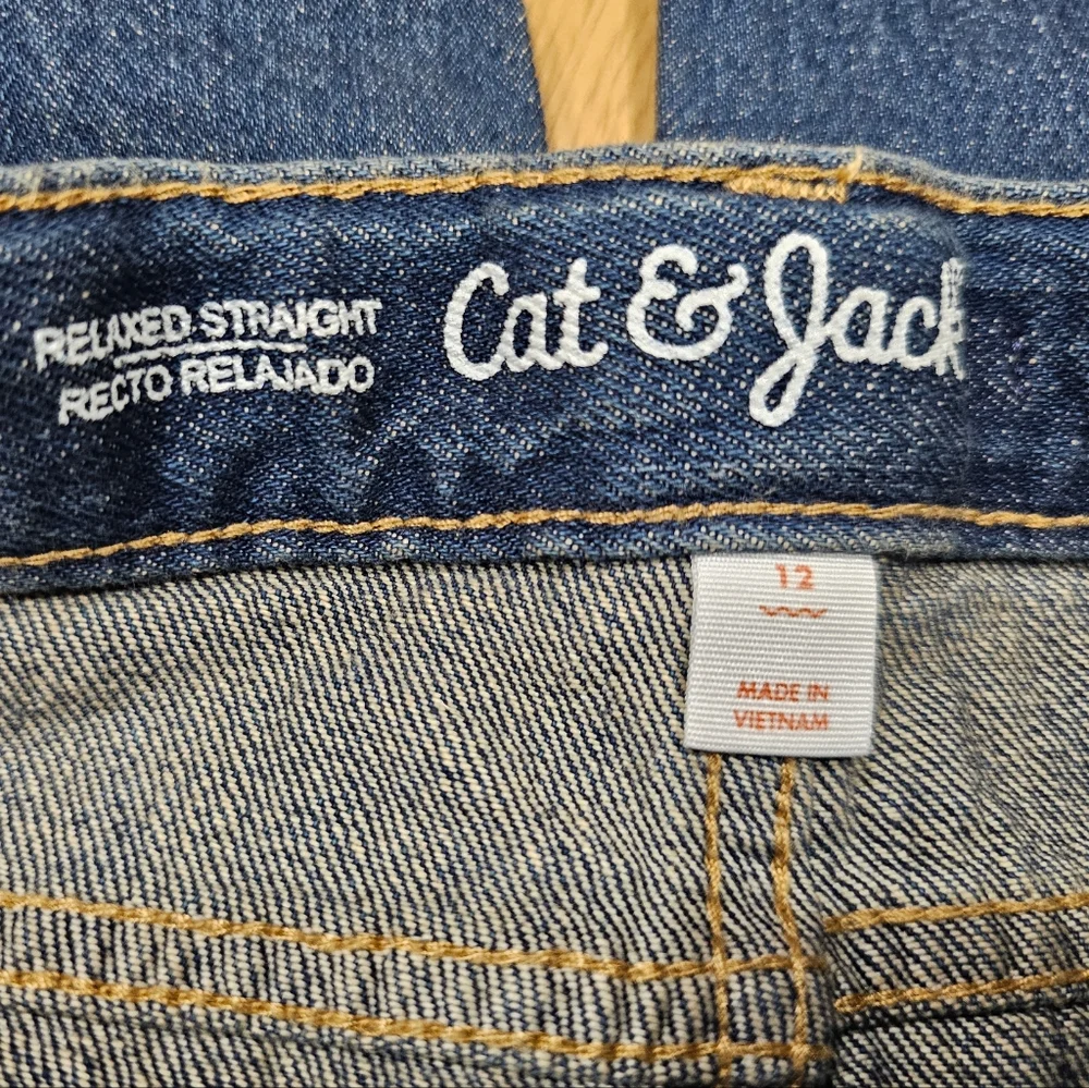 New Size 12 Relaxed Straight ‎ Denim Jeans By Cat And Jack